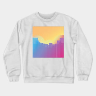 Sunrise in future cyberpunk city Crewneck Sweatshirt